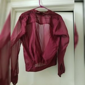 J-Lo Tops - J-Lo Red burgundy sheer blouse new with tags M J-Lo Tops - J-Lo Red burgundy sheer blouse new with tags M